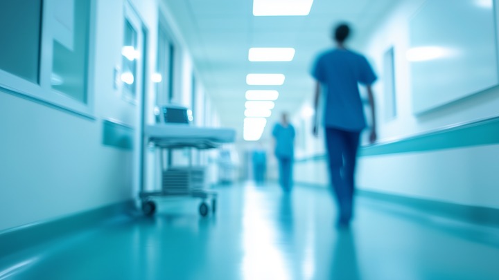 Pflegepersonal geht gang eines Krankenhauses entlang, verlinkt zum Blogbeitrag Stationäre Zusatzversicherung zur Krankenhausreform